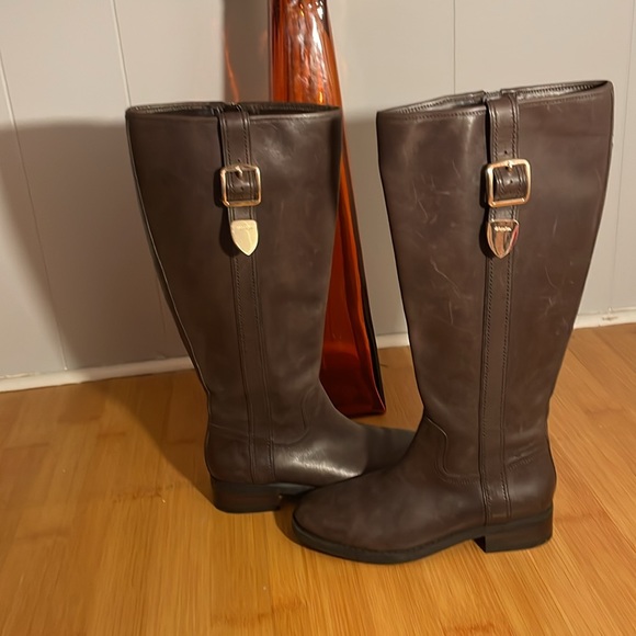 Coach Easton Chocolate Calf Leather Boots size 5 - Picture 4 of 4